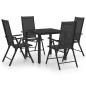 Preview: ARDEBO.de - 5-tlg. Garten-Essgruppe Aluminium Schwarz