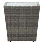 Preview: Beistelltisch Grau 41,5x41,5x43 cm Poly Rattan und Hartglas