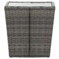 Preview: Beistelltisch Grau 41,5x41,5x43 cm Poly Rattan und Hartglas