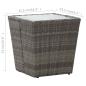 Preview: Beistelltisch Grau 41,5x41,5x43 cm Poly Rattan und Hartglas