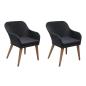 Preview: ARDEBO.de - Gartenstühle mit Polstern 2 Stk. Poly Rattan Schwarz
