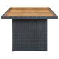 Preview: Gartentisch Dunkelgrau Poly Rattan und Akazie Massivholz