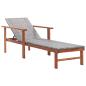 Preview: ARDEBO.de - Sonnenliege Poly Rattan und Massivholz Akazie Grau