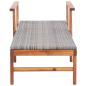 Preview: Sonnenliege Poly Rattan und Massivholz Akazie Grau
