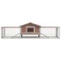 Preview: Kaninchenstall Mokka 310x70x87 cm Kiefer & Tanne Massivholz