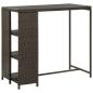 Preview: ARDEBO.de - Bartisch mit Regal Braun 120x60x110 cm Poly Rattan