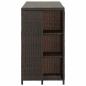 Preview: Bartisch mit Regal Braun 120x60x110 cm Poly Rattan