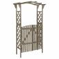 Preview: ARDEBO.de - Pergola mit Tor 116x40x204 cm Grau Massivholz Tanne