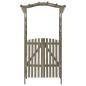 Preview: Pergola mit Tor 116x40x204 cm Grau Massivholz Tanne