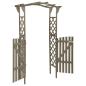 Preview: Pergola mit Tor 116x40x204 cm Grau Massivholz Tanne