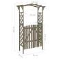 Preview: Pergola mit Tor 116x40x204 cm Grau Massivholz Tanne