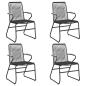 Preview: Gartenstühle 4 Stk. Schwarz 58x59x85,5 cm PVC Rattan