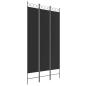Preview: 3-tlg. Paravent Schwarz 120x220 cm Stoff