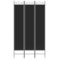 Preview: 3-tlg. Paravent Schwarz 120x220 cm Stoff