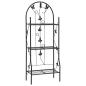 Preview: ARDEBO.de - 3-stufiges Pflanzenregal Schwarz 52 x 28 x 128 cm Eisen