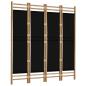 Preview: 4-tlg. Paravent Faltbar 160 cm Bambus und Canvas