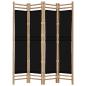 Preview: 4-tlg. Paravent Faltbar 160 cm Bambus und Canvas