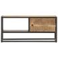 Preview: TV-Schrank mit Geschnitzter Tür 90x30x40 cm Raues Mangoholz
