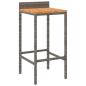 Preview: Barhocker 4 Stk. Grau Poly Rattan und Massivholz Akazie