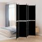 Preview: ARDEBO.de - 4-tlg. Paravent Schwarz 200x220 cm Stoff