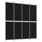 Preview: 4-tlg. Paravent Schwarz 200x220 cm Stoff