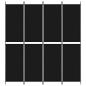 Preview: 4-tlg. Paravent Schwarz 200x220 cm Stoff
