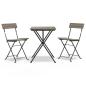 Preview: 3-tlg. Bistro-Set Klappbar Grau Poly Rattan