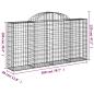 Preview: Gabione mit Hochbogen 200x30x100/120 cm Verzinktes Eisen