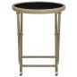 Preview: Beistelltisch Beige 60 cm Poly Rattan und Hartglas