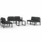 Preview: 7-tlg. Garten-Lounge-Set mit Kissen Aluminium Anthrazit