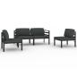 Preview: 4-tlg. Garten-Lounge-Set mit Kissen Aluminium Anthrazit