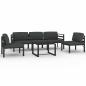 Preview: 6-tlg. Garten-Lounge-Set mit Kissen Aluminium Anthrazit