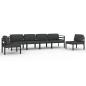 Preview: 6-tlg. Garten-Lounge-Set mit Kissen Aluminium Anthrazit