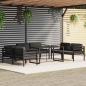 Preview: ARDEBO.de - 7-tlg. Garten-Lounge-Set mit Kissen Aluminium Anthrazit