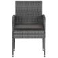 Preview: 7-tlg. Garten-Essgruppe Poly Rattan Grau