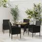 Preview: ARDEBO.de - 5-tlg. Garten-Essgruppe Poly Rattan Schwarz