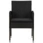 Preview: 5-tlg. Garten-Essgruppe Poly Rattan Schwarz