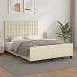 Preview: ARDEBO.de - Bettgestell mit Kopfteil Creme 140x190 cm Kunstleder