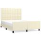 Preview: Bettgestell mit Kopfteil Creme 140x190 cm Kunstleder