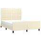 Preview: Bettgestell mit Kopfteil Creme 140x190 cm Kunstleder