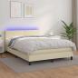 Preview: ARDEBO.de - Boxspringbett mit Matratze & LED Creme 140x200 cm Kunstleder