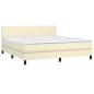 Preview: Boxspringbett mit Matratze & LED Creme 160x200 cm Kunstleder