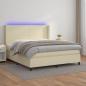 Preview: ARDEBO.de - Boxspringbett mit Matratze & LED Creme 180x200 cm Kunstleder