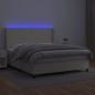 Preview: Boxspringbett mit Matratze & LED Creme 180x200 cm Kunstleder