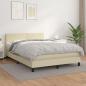 Preview: ARDEBO.de - Boxspringbett mit Matratze Creme 140x190 cm Kunstleder