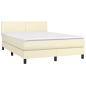 Preview: Boxspringbett mit Matratze Creme 140x190 cm Kunstleder