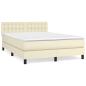 Preview: Boxspringbett mit Matratze Creme 140x200 cm Kunstleder
