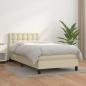 Preview: ARDEBO.de - Boxspringbett mit Matratze Creme 90x190 cm Kunstleder