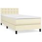Preview: Boxspringbett mit Matratze Creme 90x190 cm Kunstleder