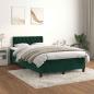 Preview: ARDEBO.de - Boxspringbett mit Matratze Dunkelgrün 120x200 cm Samt